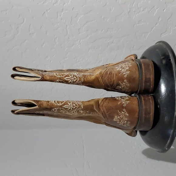 OLD WEST YOUTH KIDS WESTERN BOOTS SIZE 3 - Picture 6 of 14